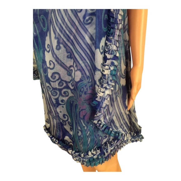 Vintage 1960s Pierre Cardin For Miss Selfridge One Sleeve Chiffon Cocktail Dress - Picture 6 of 9